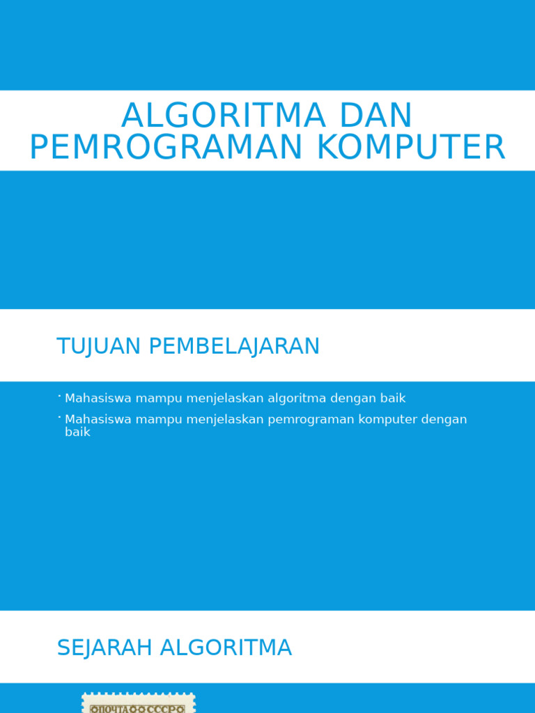Algoritma dan pemrograman komputer | PDF