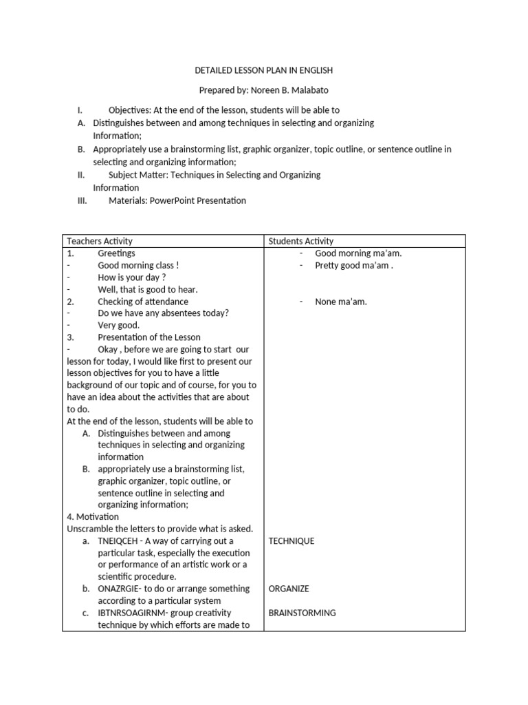 Lp in techniques in selecting and organizing information pdf