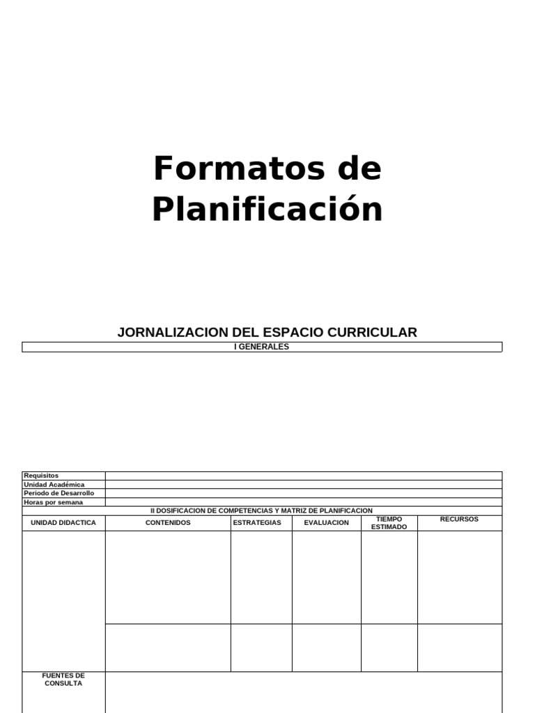 Formatos de Planificación 2022 | PDF