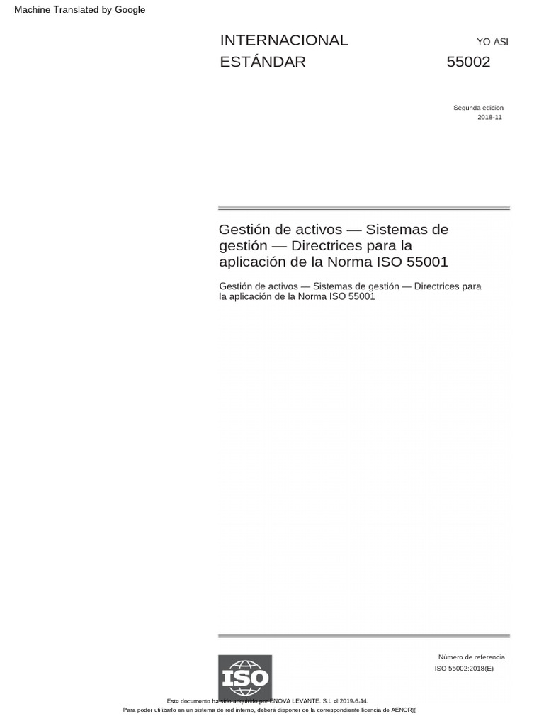 Esp Une-Iso 55002-2018 | PDF