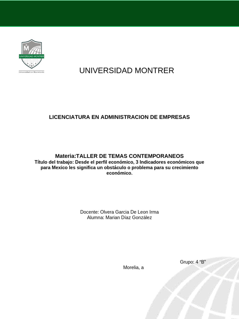 Universidad Montrer Trabajo Marian Final | PDF