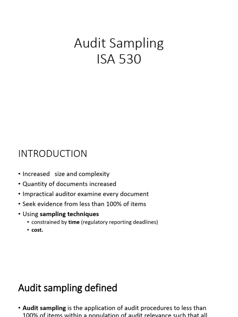 Isa 530 audit sampling pdf