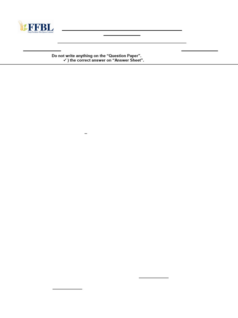 FFBL Test 6 | PDF