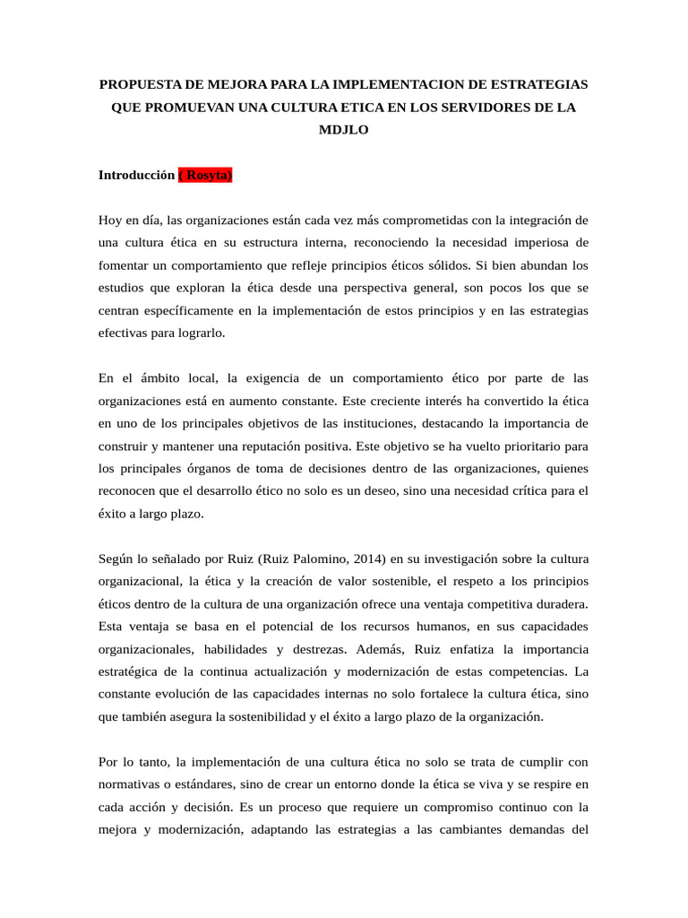 Propuesta de Mejora para La Implementacion de Estrategias Que Promuevan ...