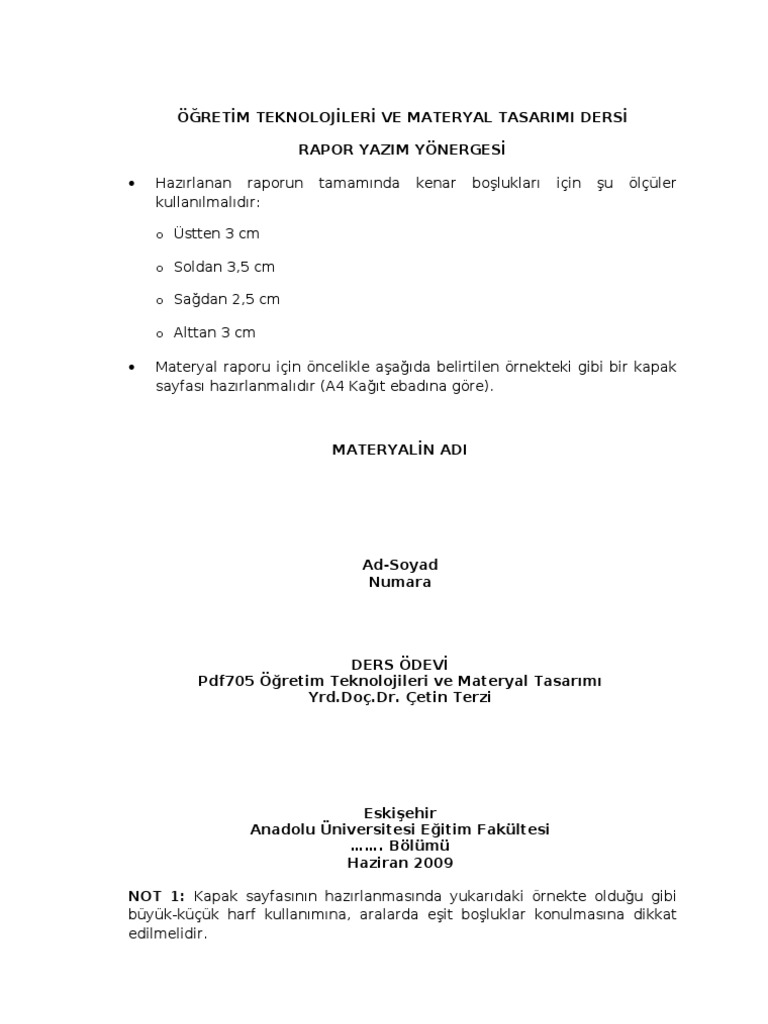 materyal raporu pdf