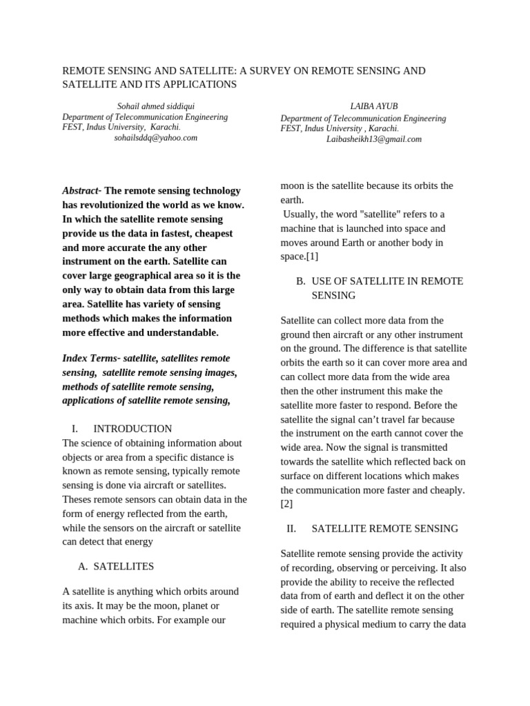 Survey of Satellite Remote Sensing | PDF | Remote Sensing | Science ...