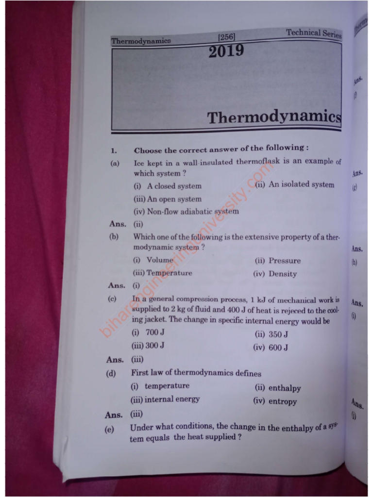 Thermodynamics 2019 2021 | PDF