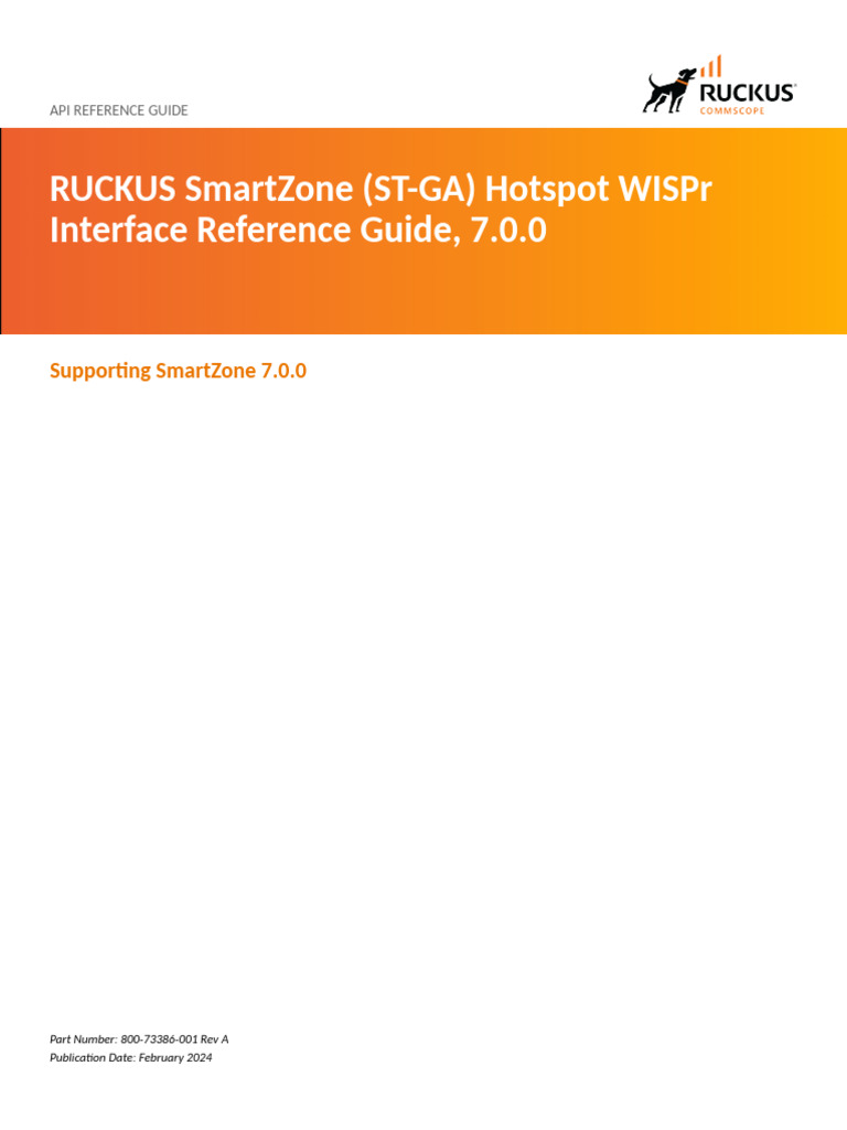 RUCKUS SmartZone (ST GA) Hotspot WISPr Interface Reference Guide ...