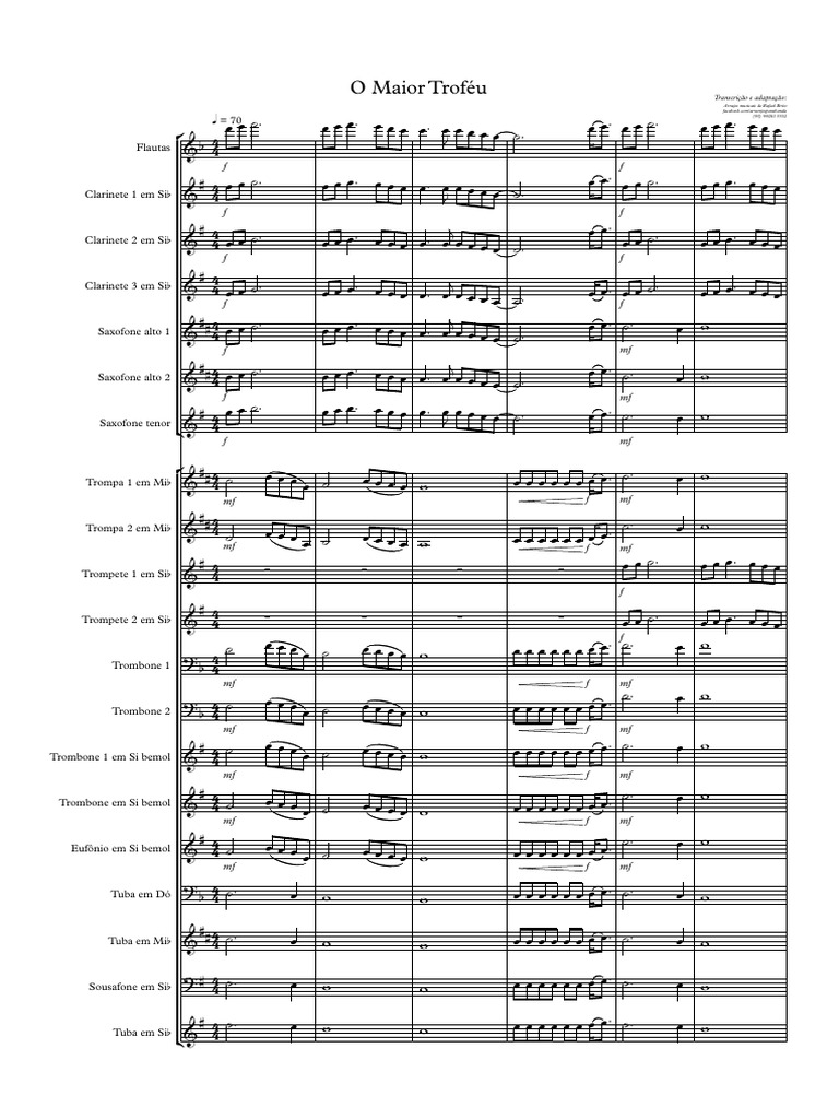 O Maior Trofeu - Banda - Partitura Completa - Partitura Completa | PDF ...