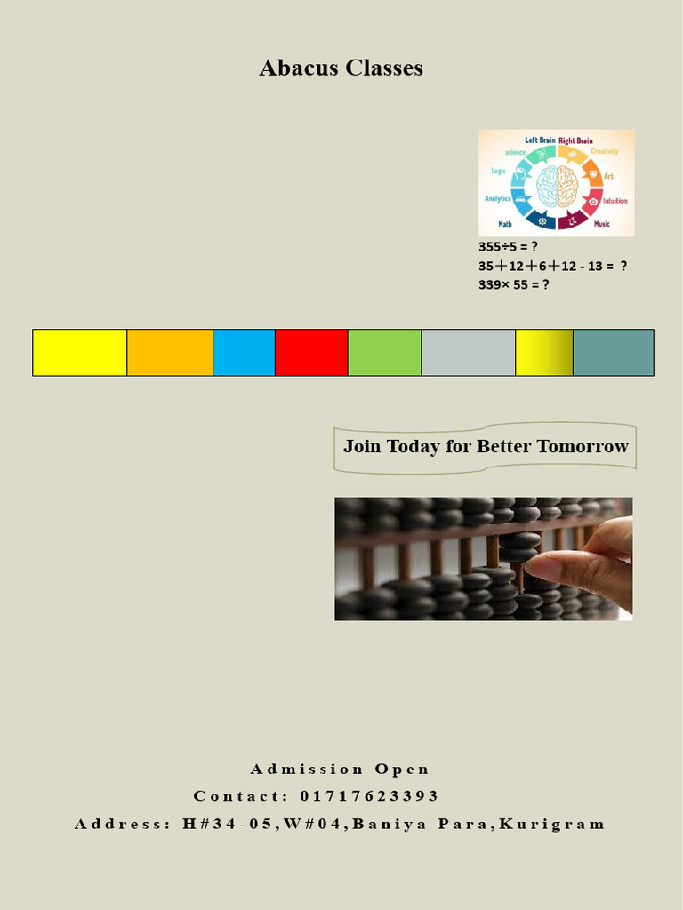 Abacus Classes for Children's Math Skills | PDF | Career & Growth ...