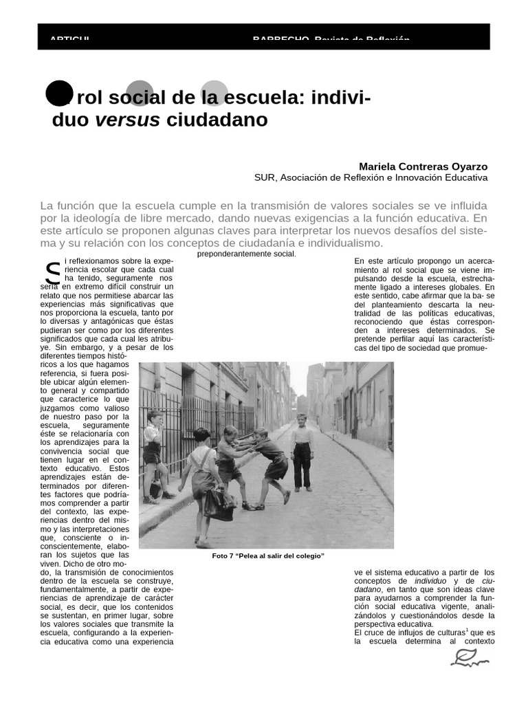 El rol social de la escuela | PDF