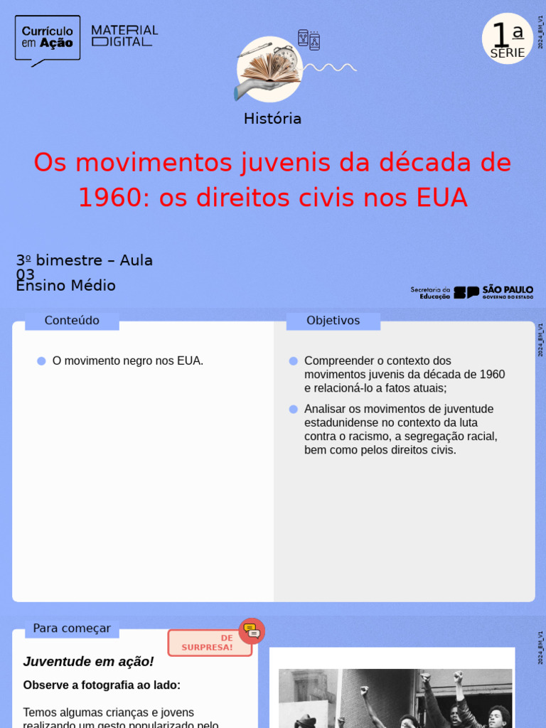 Os Movimentos Juvenis Da Década de 1960 Os Direitos Civis Nos EUA | PDF