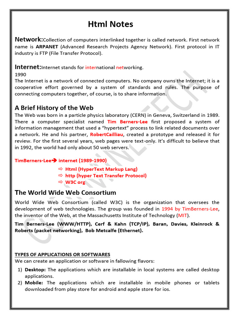 HTML Notes | PDF