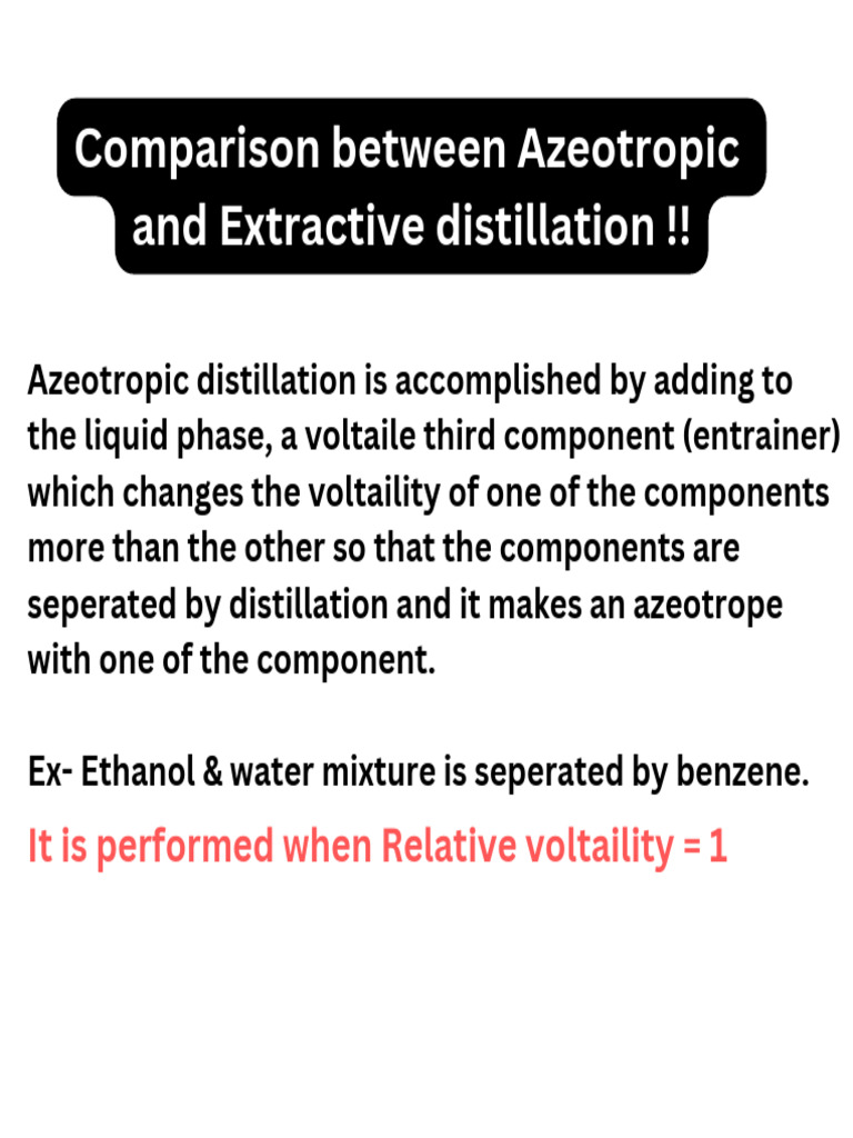 Azeotropic and Extractive Distillation | PDF