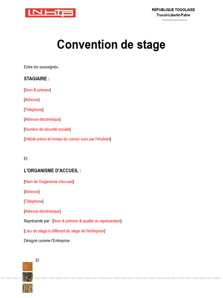 Exemple de Convention de Stage | PDF | Career & Growth | Business