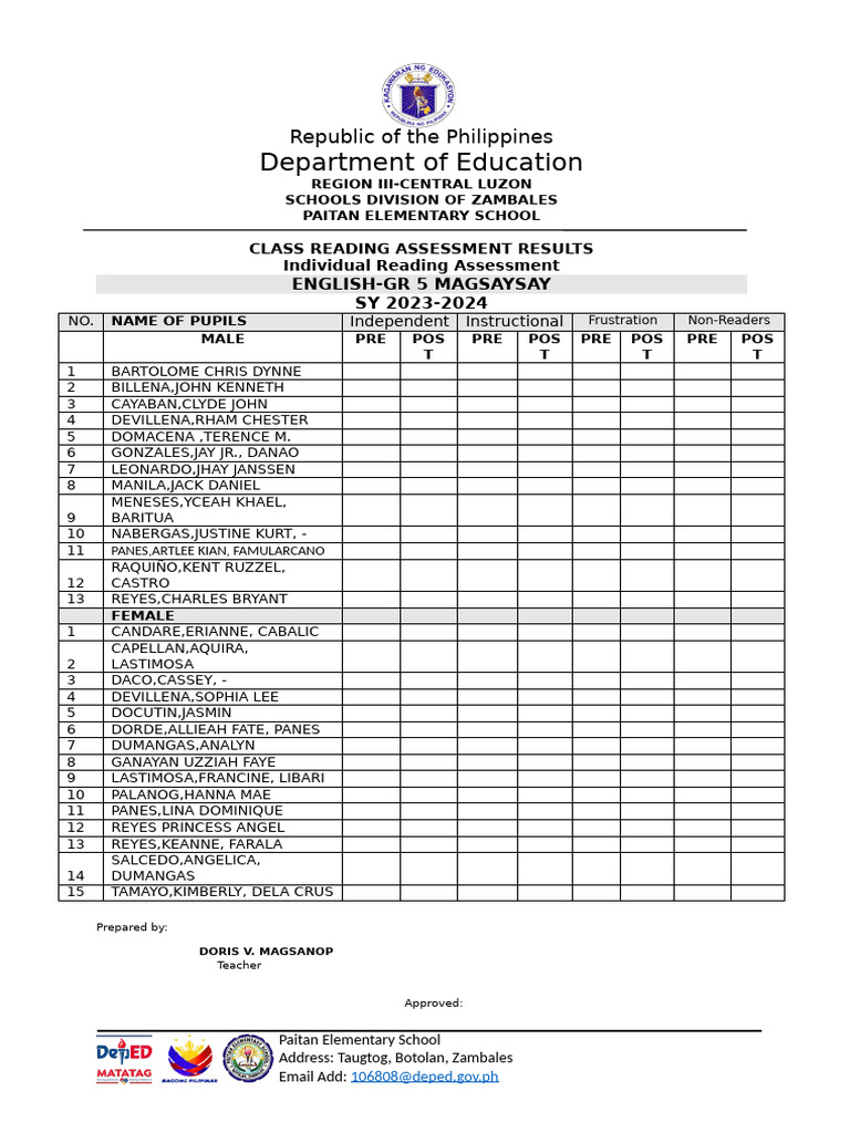 New Phil - Iri Form 2024 | PDF