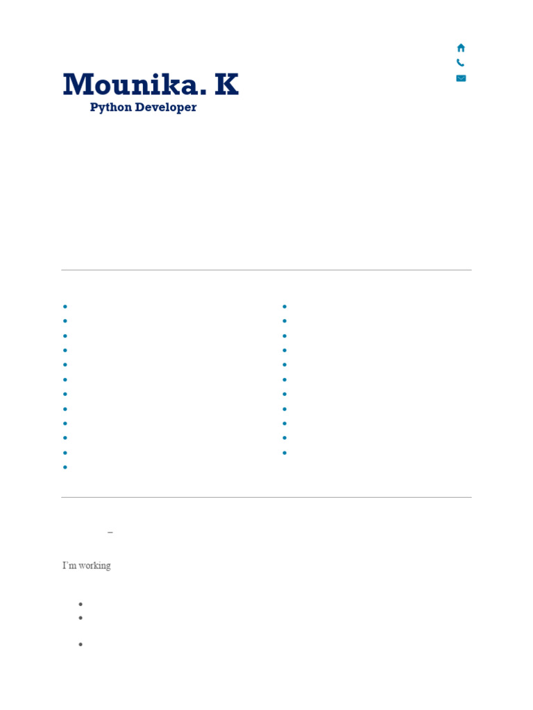 Mounika K Python Resume | PDF