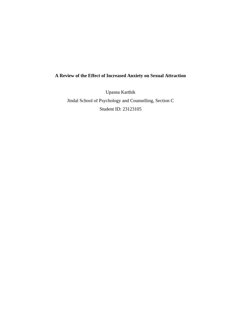 A Review of The Effect of Increased Anxiety On Sexual Attraction | PDF