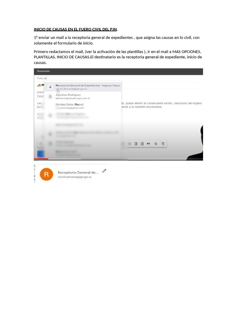 Inicio de causas en el fuero civil del pjn pdf