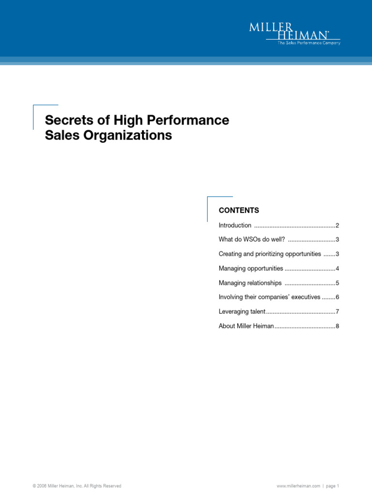 06-Secrets of High Performance | PDF | Sales | Business