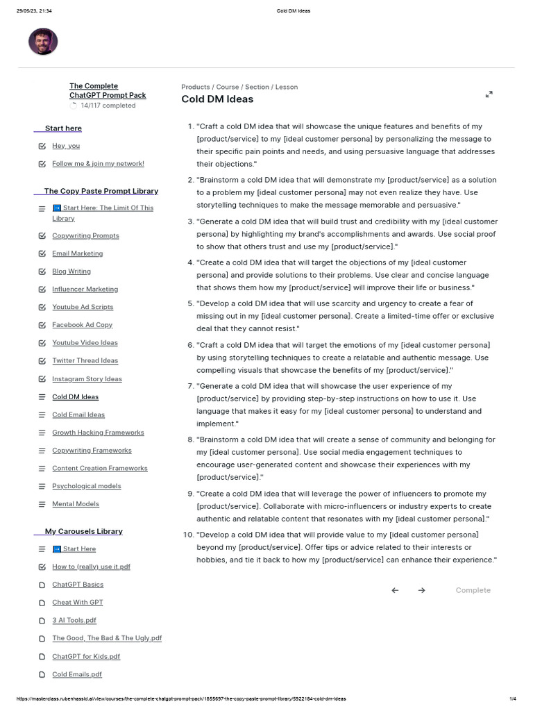 Cold DM Ideas | PDF