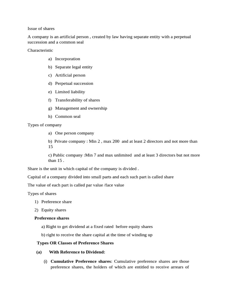 Accounting For Shares | PDF