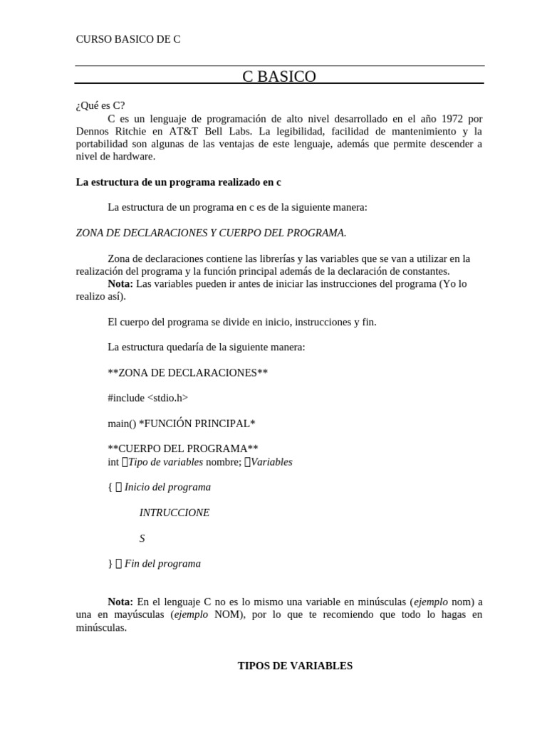 C Basico | PDF