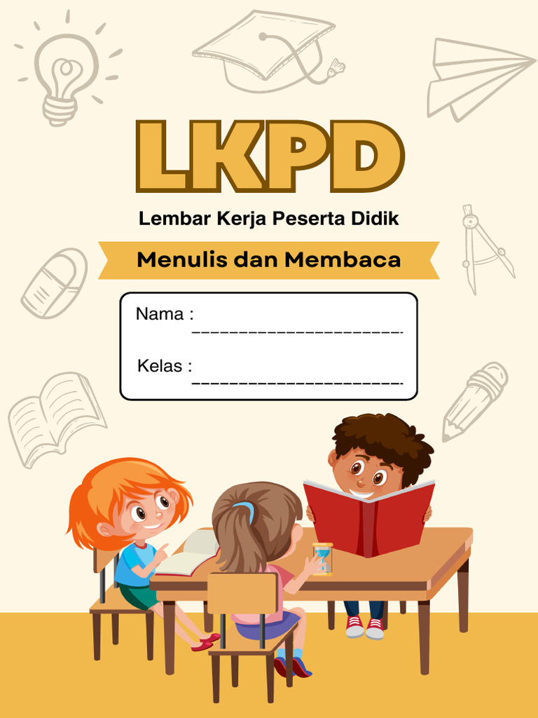 Sampul LKPD Menulis Dan Membaca Dokumen A4 Kuning Sederhana Ilustratif ...