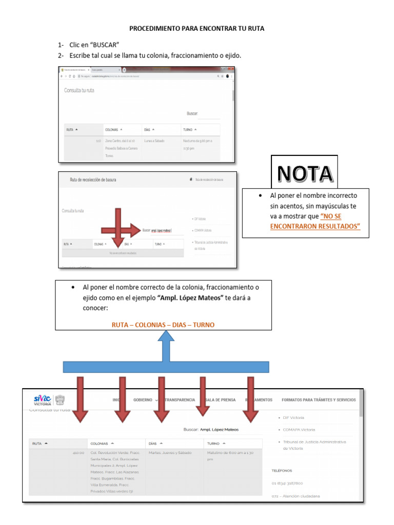 Procedimiento para Encontrar Tu Ruta | PDF