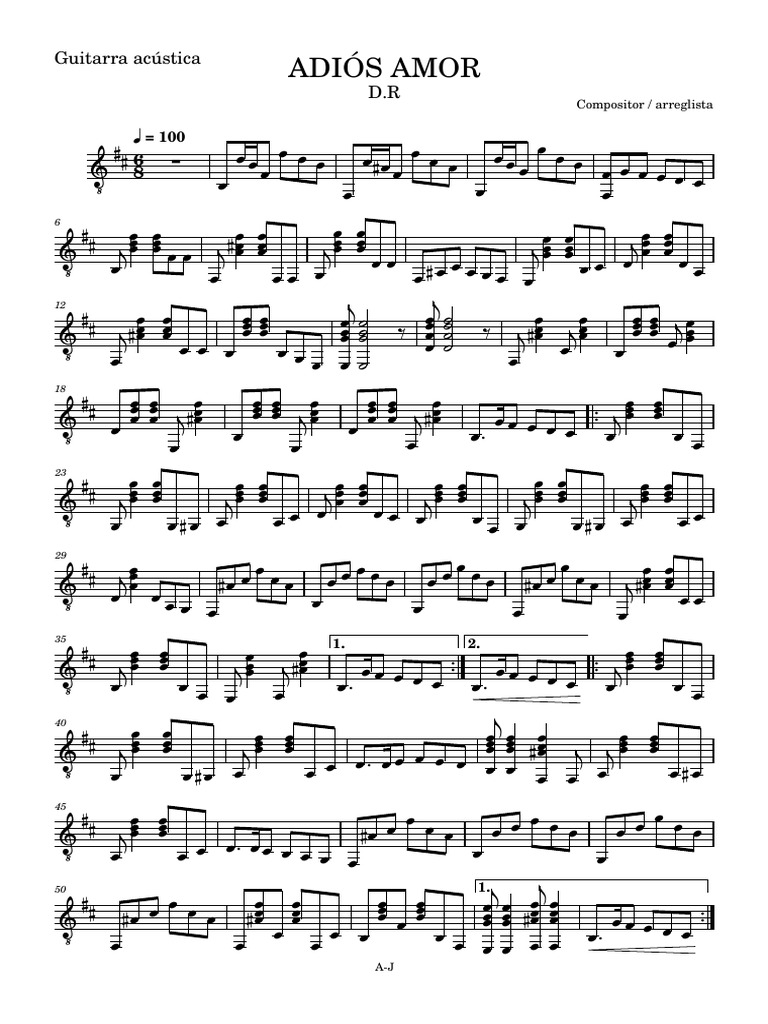 Adios Amor Guitarra Acústica Pdf