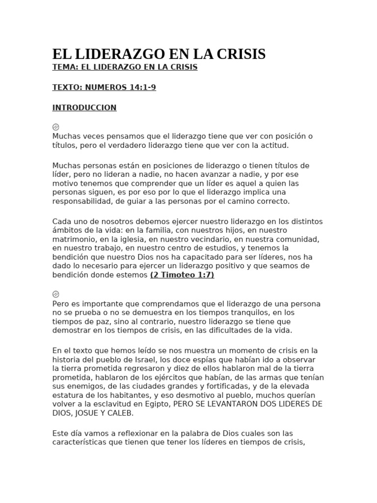 El Liderazgo en La Crisis | PDF