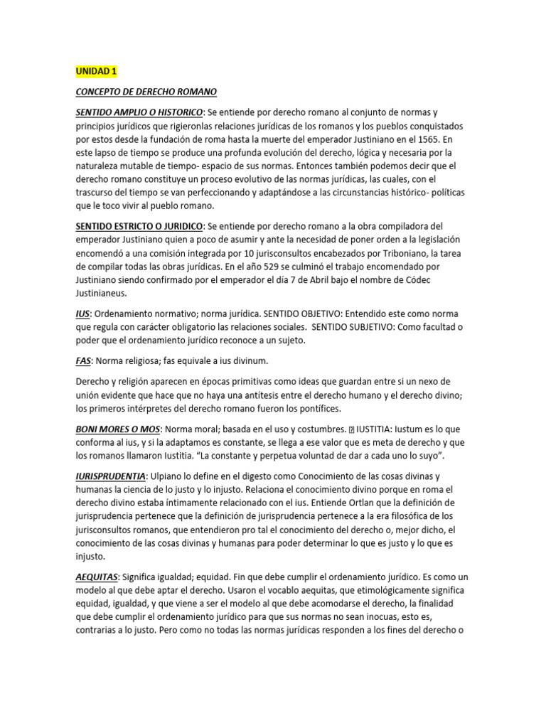 Resumen de Derecho Romano Def | PDF