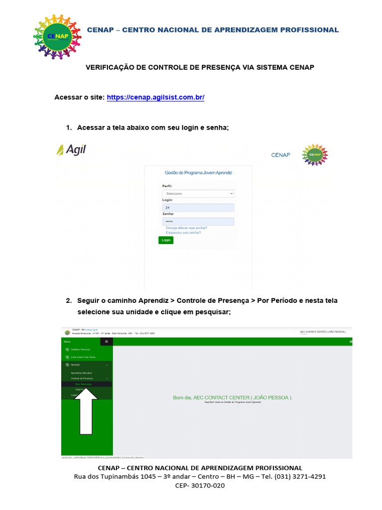 CENAP-Passo A Passo para Verificação Do Controle de Presença Do Jovem ...