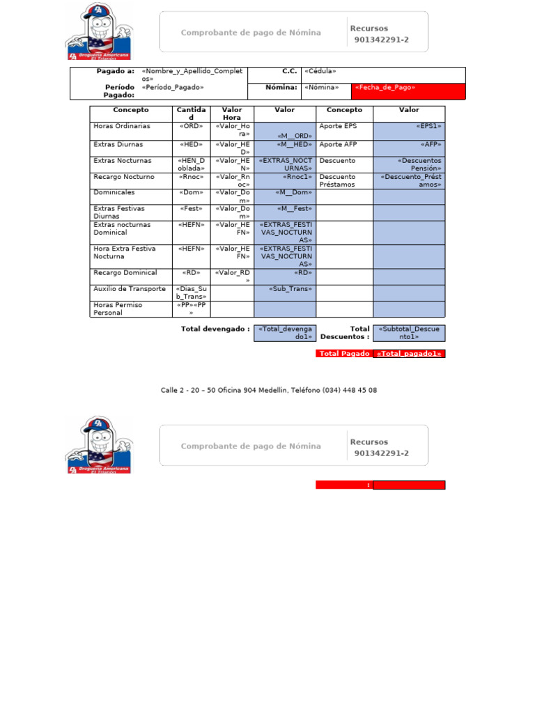 Formato Modelo Comprobantes de Pago | PDF