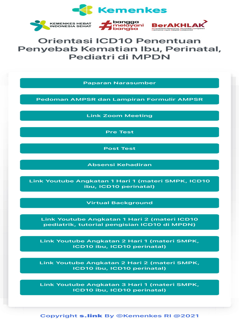 Orientasi icd10 penentuan penyebab kematian ibu perinatal pediatri di