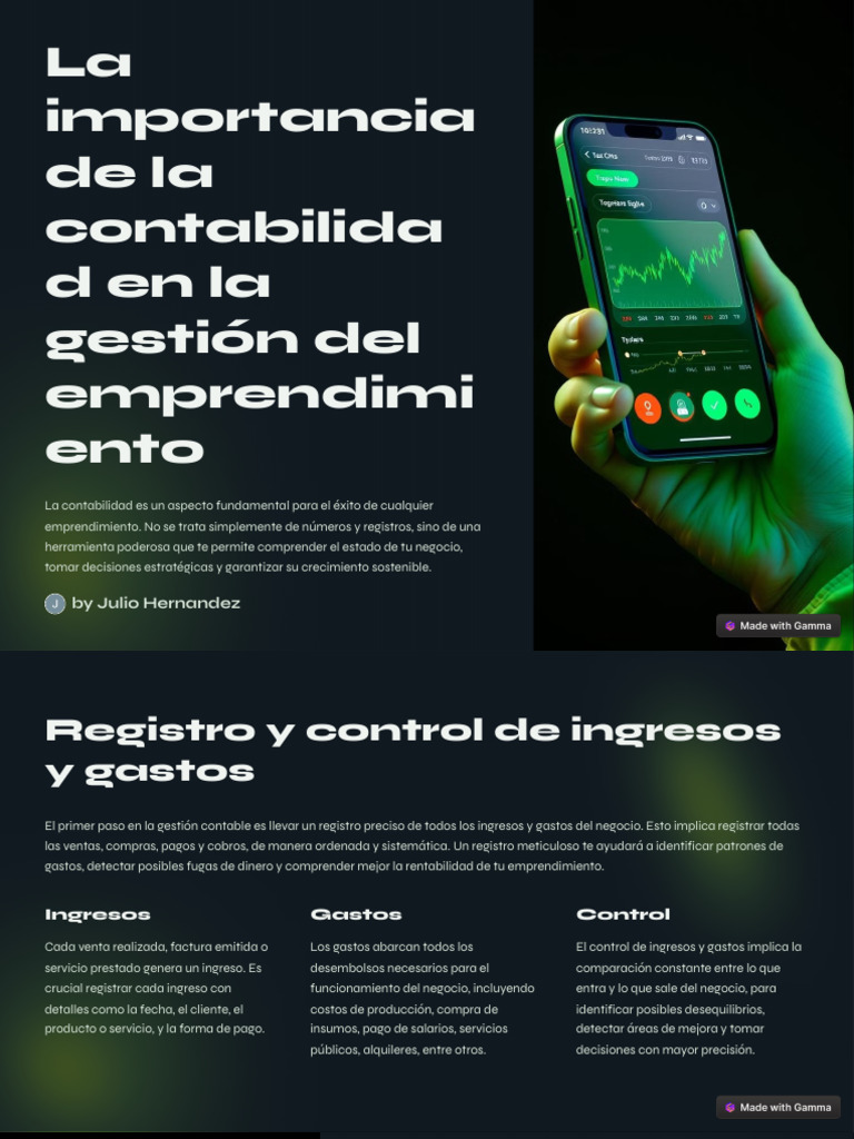 La Importancia de La Contabilidad en La Gestion Del Emprendimiento | PDF