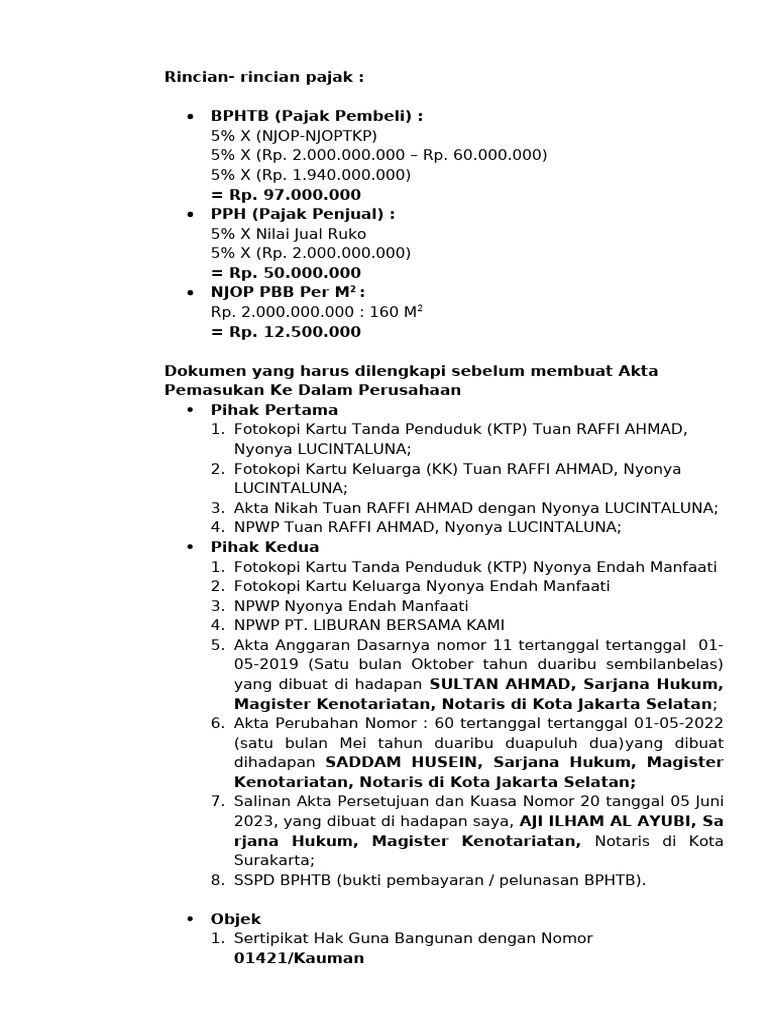 Rincian Pajak | PDF