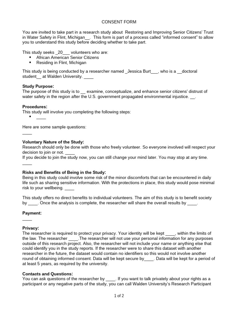 Consent Form Template With Instructions in Comments | PDF