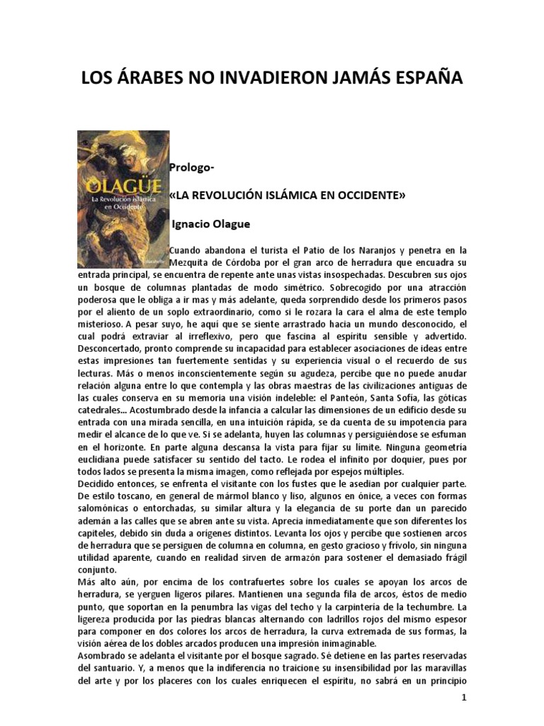 Ignacio-Olagüe-la-revolucion-islamica-en-occidente (Los Árabes No  Invadieron España), PDF, Mezquita