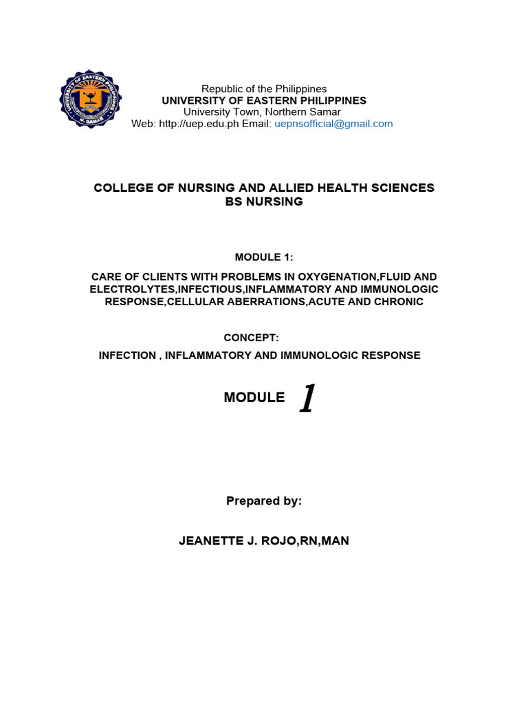 Module - 1 - NCM 112 INFLAM | PDF