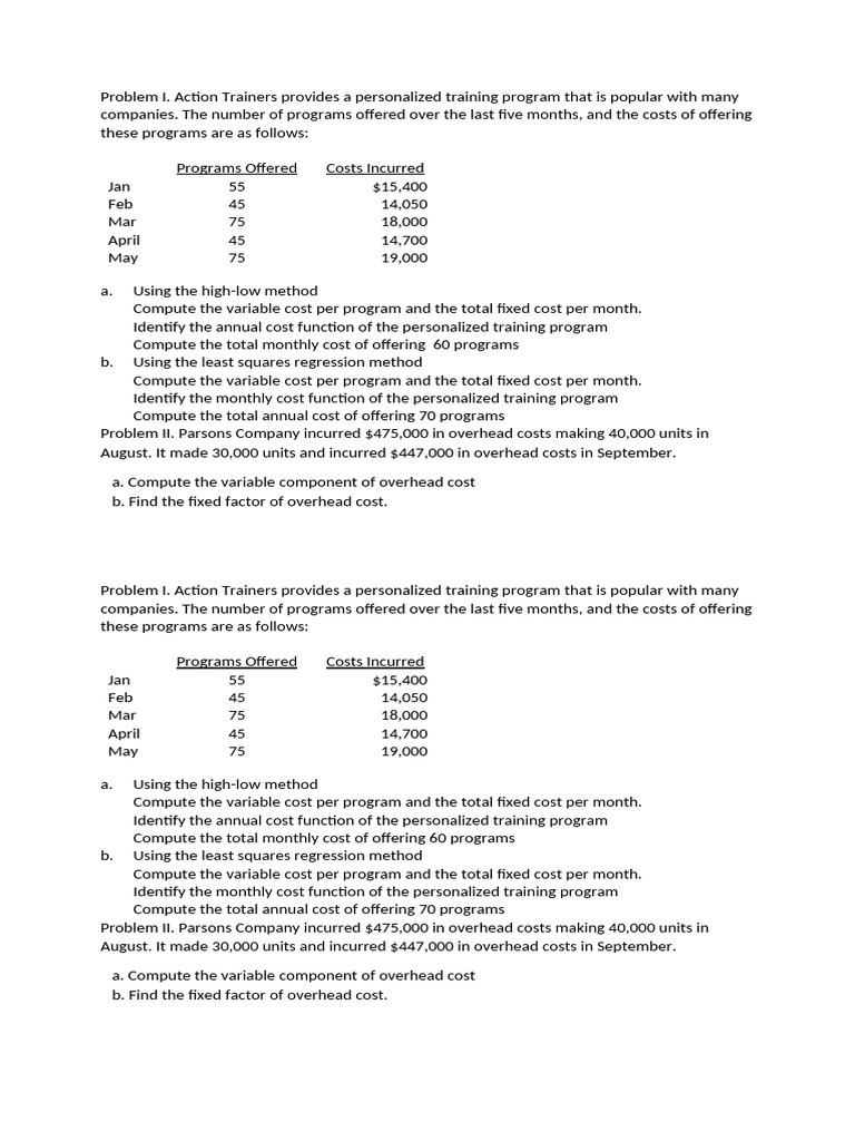 Hi Low Method | PDF