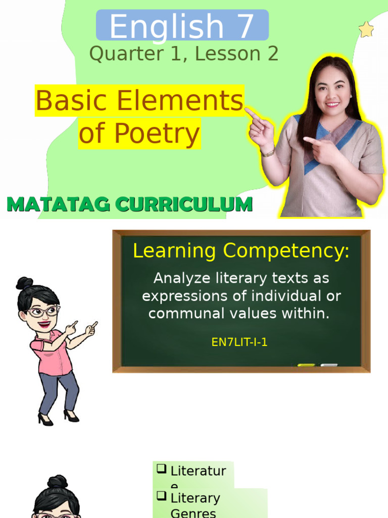 Lesson 2 Basic Elements of Poetry | PDF