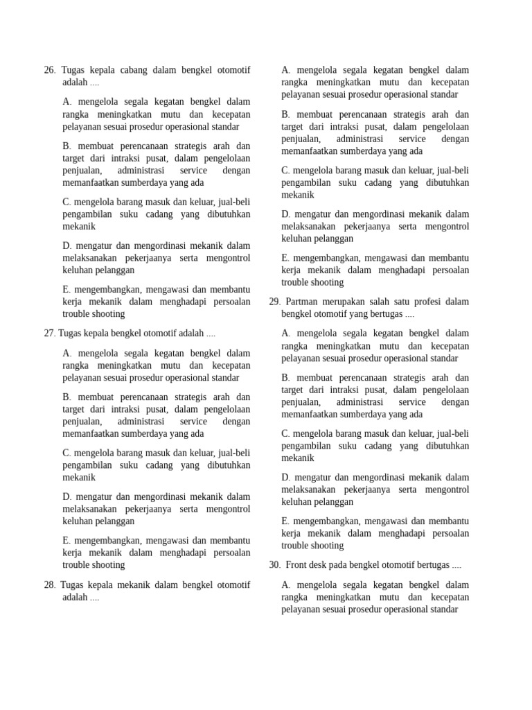 Soal DDTO X SMT 1 | PDF