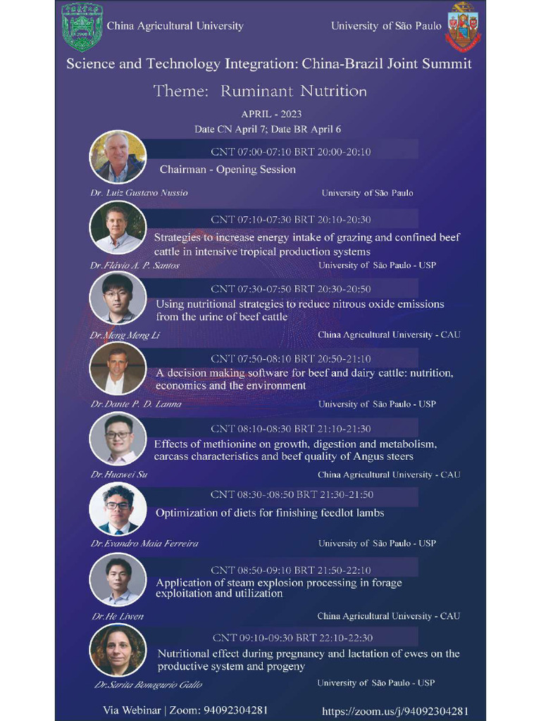 China Brazil Webinar Ruminants - CAU-USP 2023 | PDF