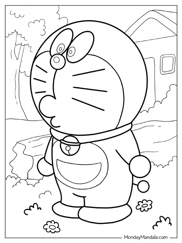Curious Doraemon Coloring in For Preschoolers | PDF