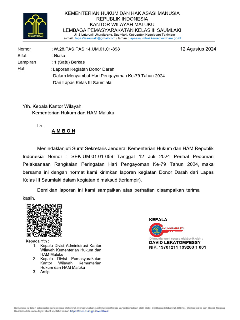 Laporan Kegiatan Donor Darah | PDF