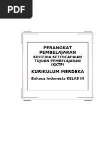 KKTP Bahasa Indonesia Kelas Iii