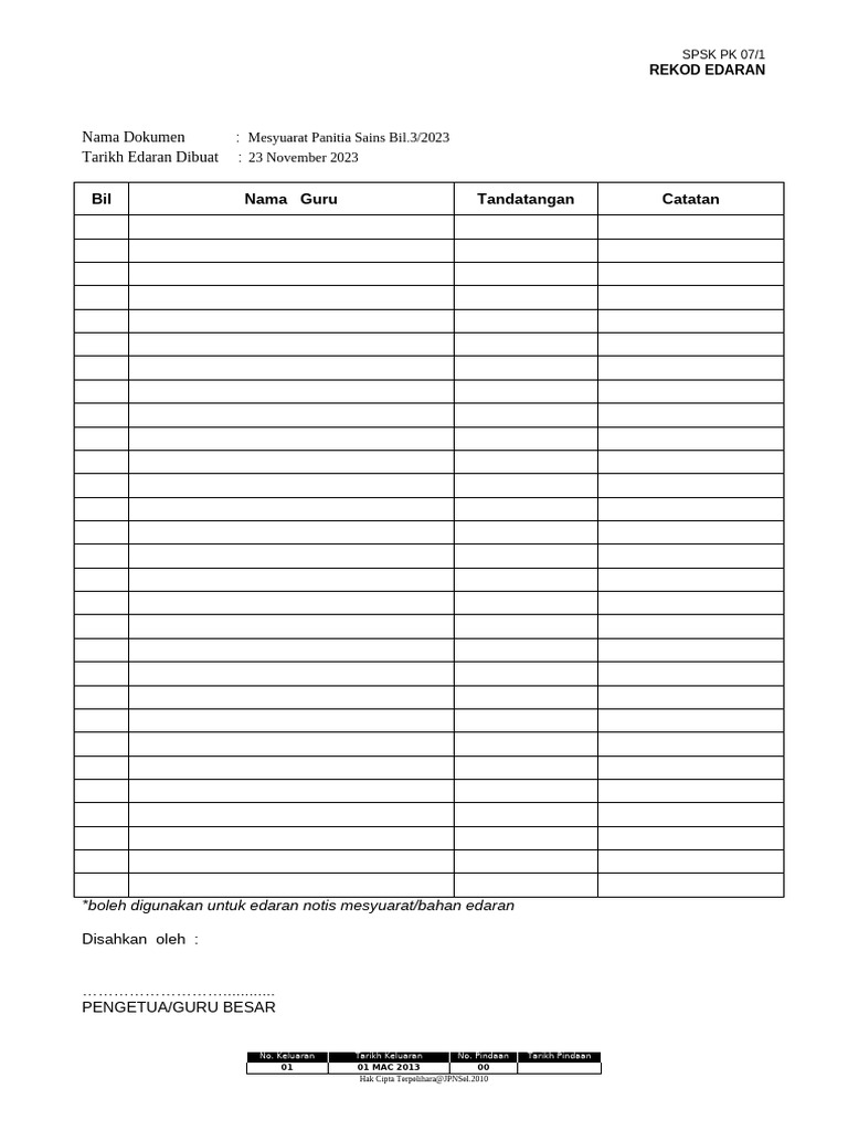 Borang Edaran | PDF