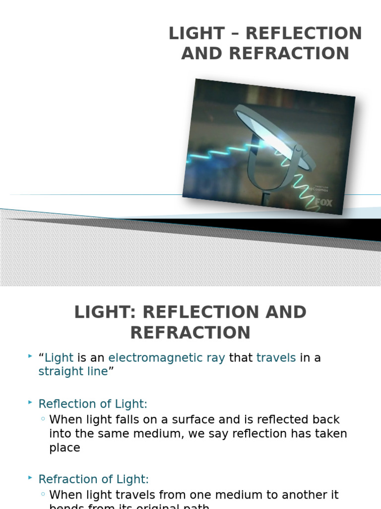 Light Reflectionandrefraction 161109184736 | PDF