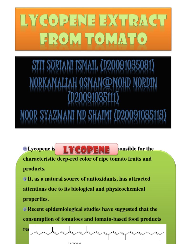 Lycopene Extract From Tomato PDF High Performance Liquid